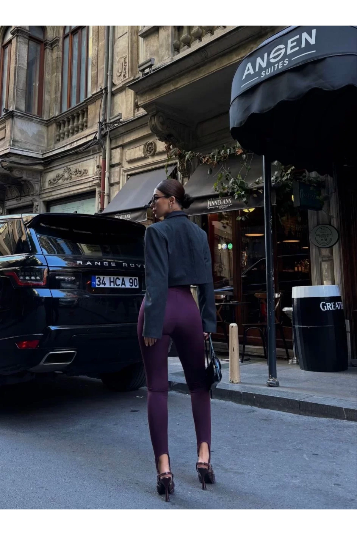 Toparlayıcı füzo tayt Likralı Ayak Detaylı - Bordo