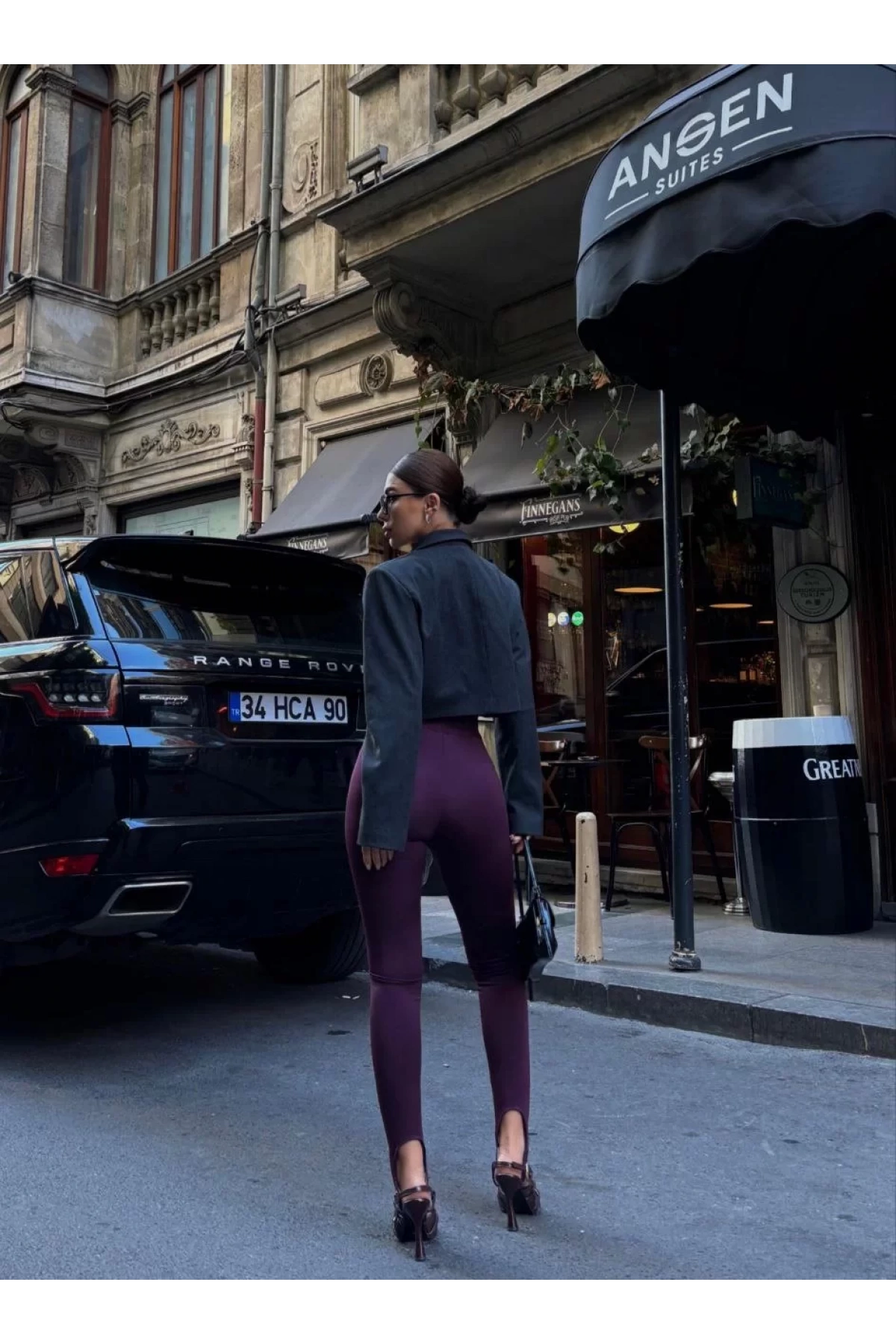 Toparlayıcı füzo tayt Likralı Ayak Detaylı - Bordo