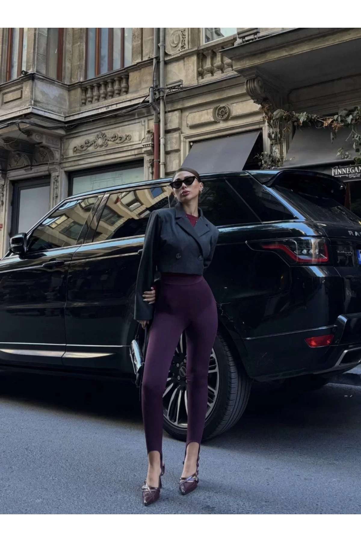 Toparlayıcı füzo tayt Likralı Ayak Detaylı - Bordo