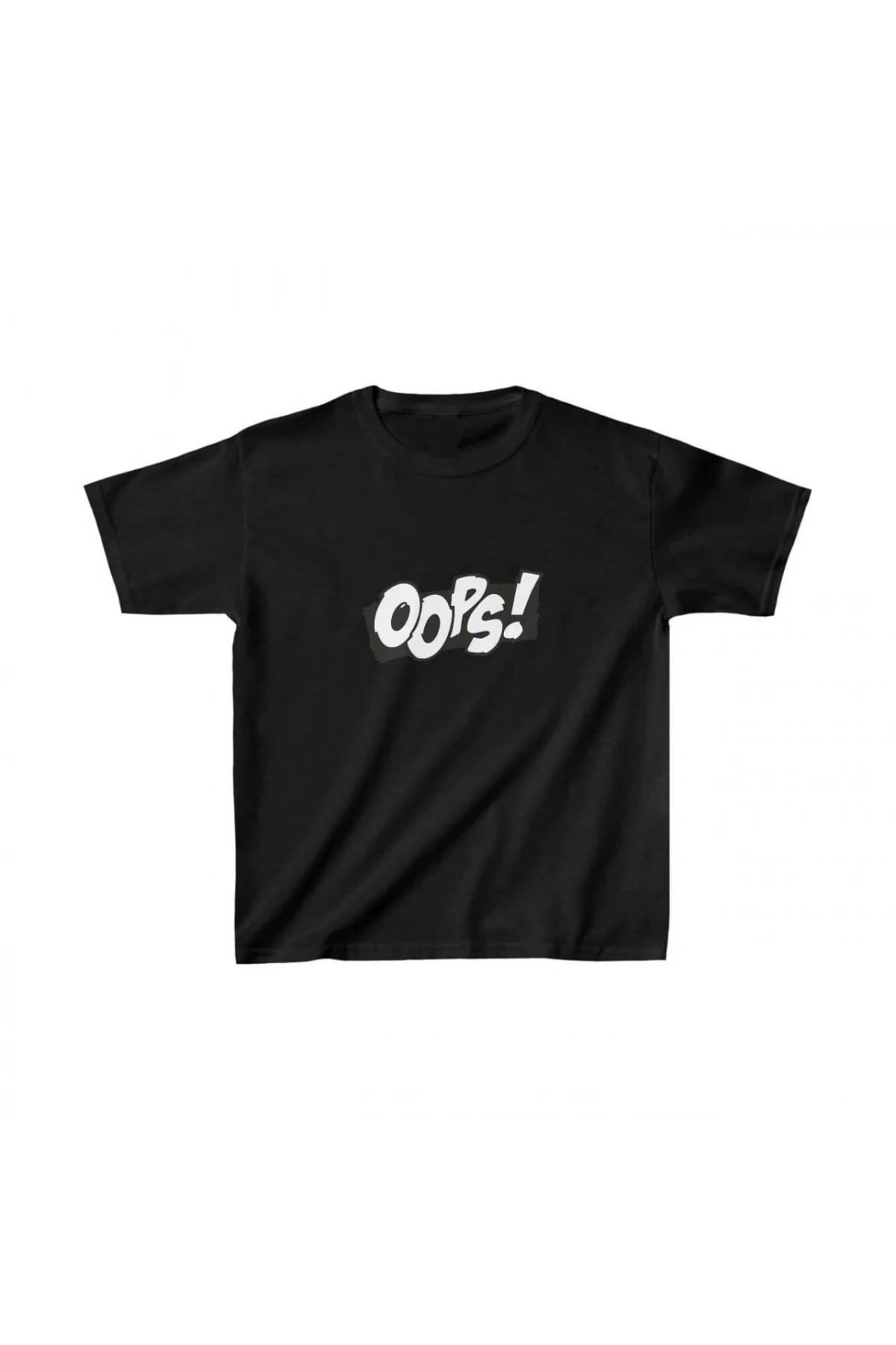 Unisex Çocuk Baskılı T-Shirt - Siyah