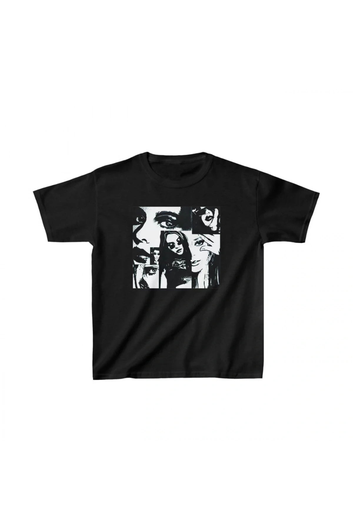 Unisex Çocuk Baskılı T-Shirt - Siyah