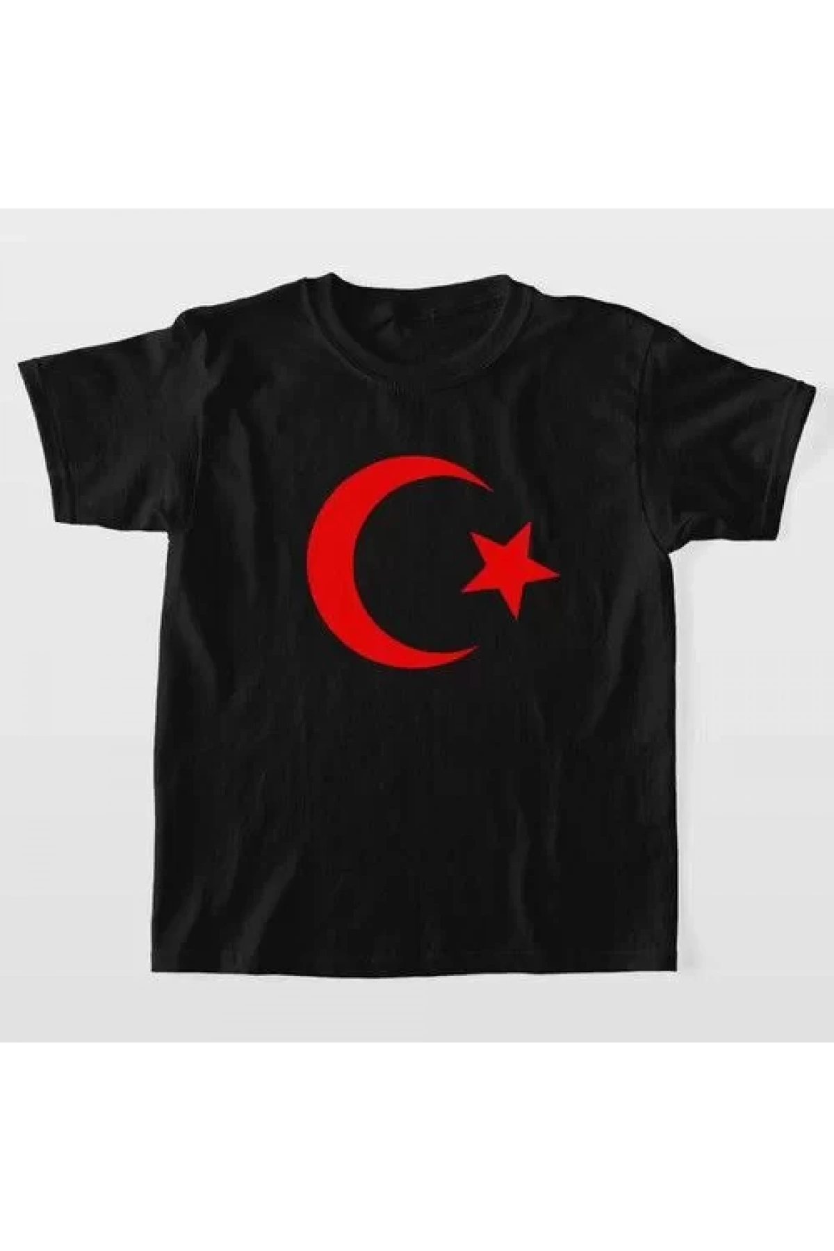 Unisex Çocuk Baskılı T-Shirt - Siyah