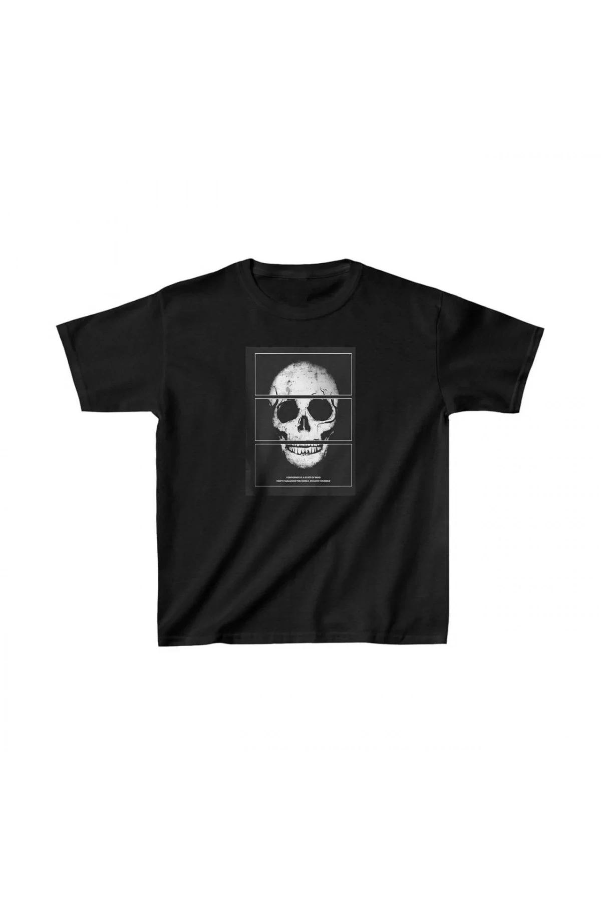 Unisex Çocuk Baskılı T-Shirt - Siyah