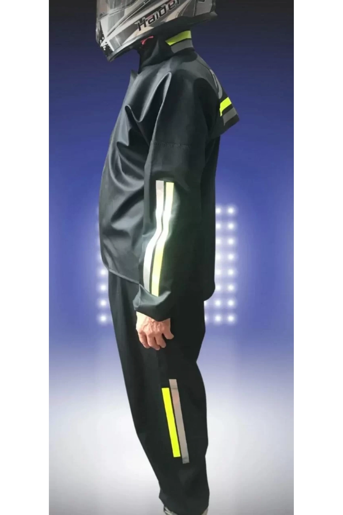 Motorcu Kurye Su Geçirmez Yağmurluk Takım - Siyah