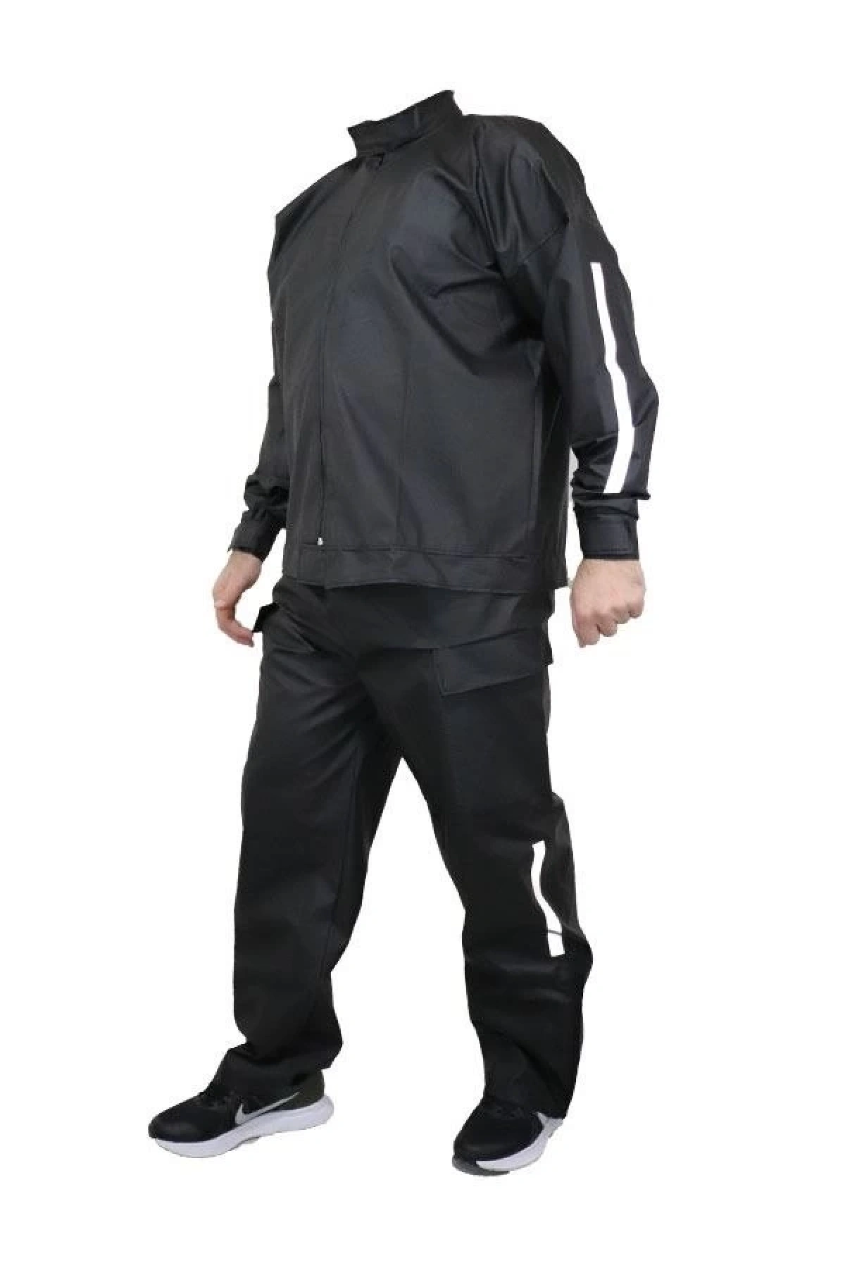 Yağmurluk Takım (Bahçıvan Tipi Askılı Pantolon ve Mont) - Siyah