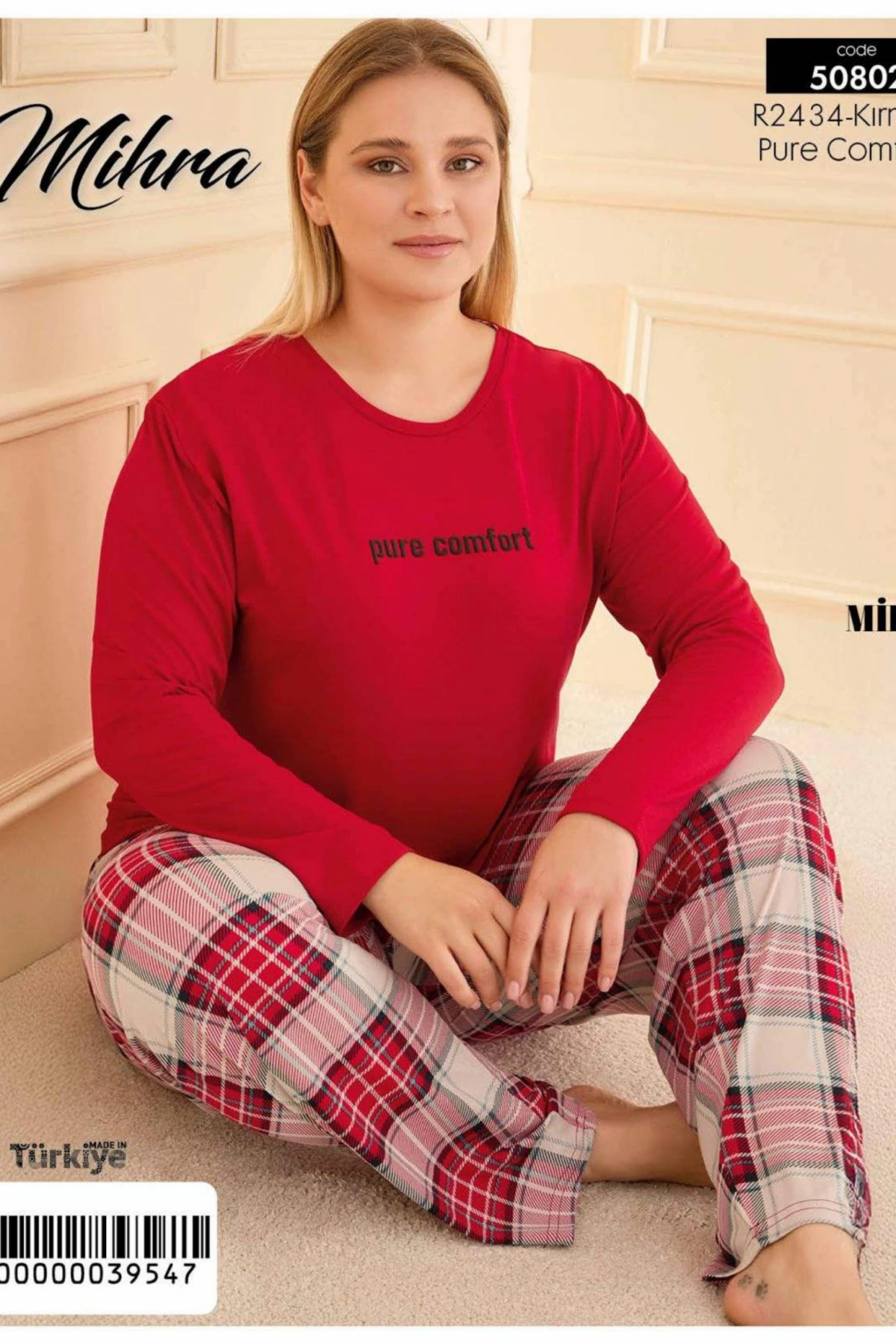 Mihra 50802 Kadın Battal Milan O Yaka Pijama Takımı