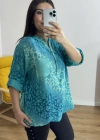 Leopar Desenli Hakim Yaka İthal Bluz