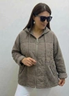 Kapüşonlu Kadife Geçişli Fermuarlı İthal Ceket