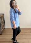 Kolyeli Bebe Mavi İthal Bluz