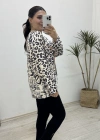 Leopar Desenli Ayıcık Baskılı Yumoş Bluz