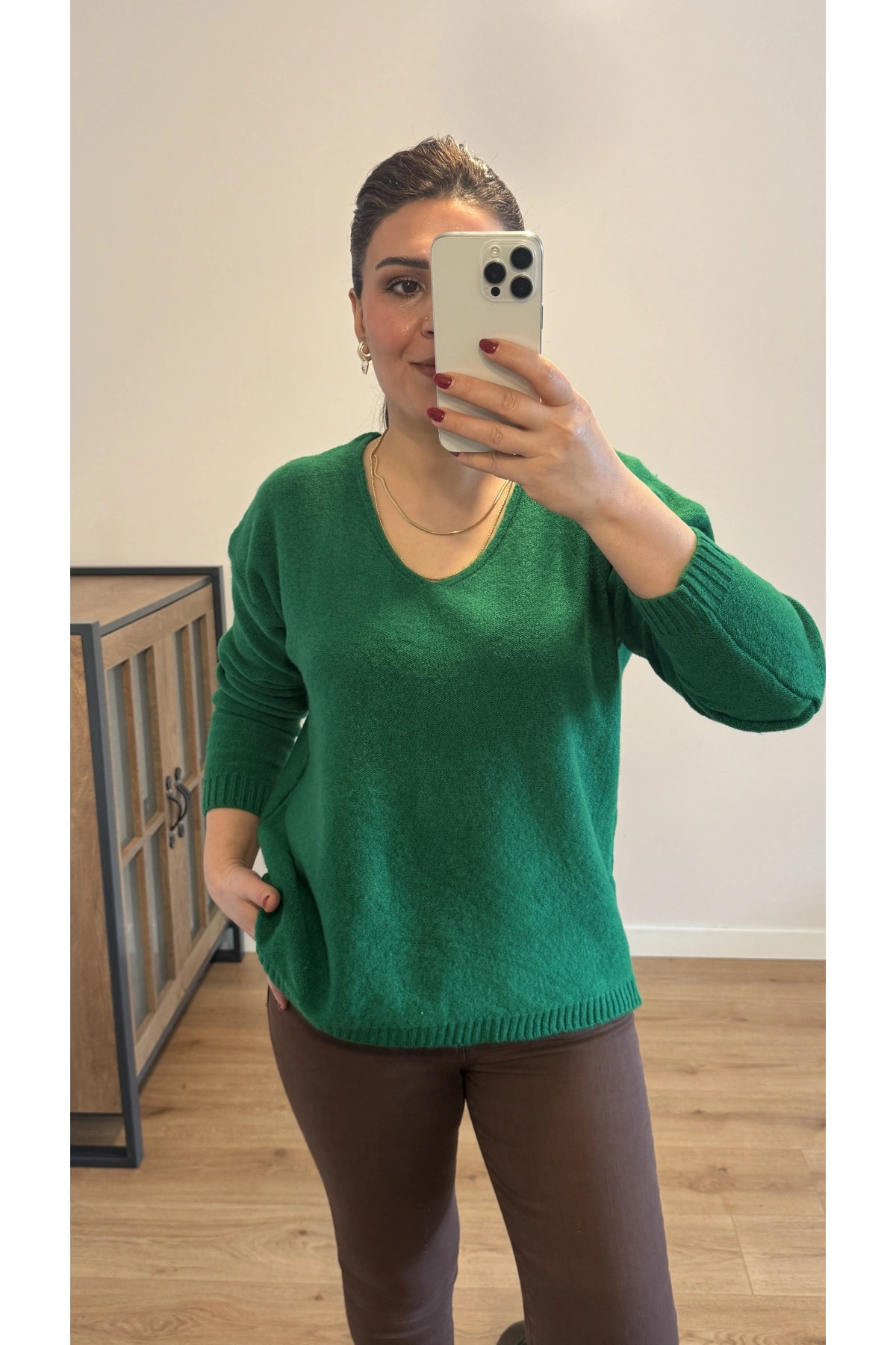 Yeşil Renk Yumoş Kazak