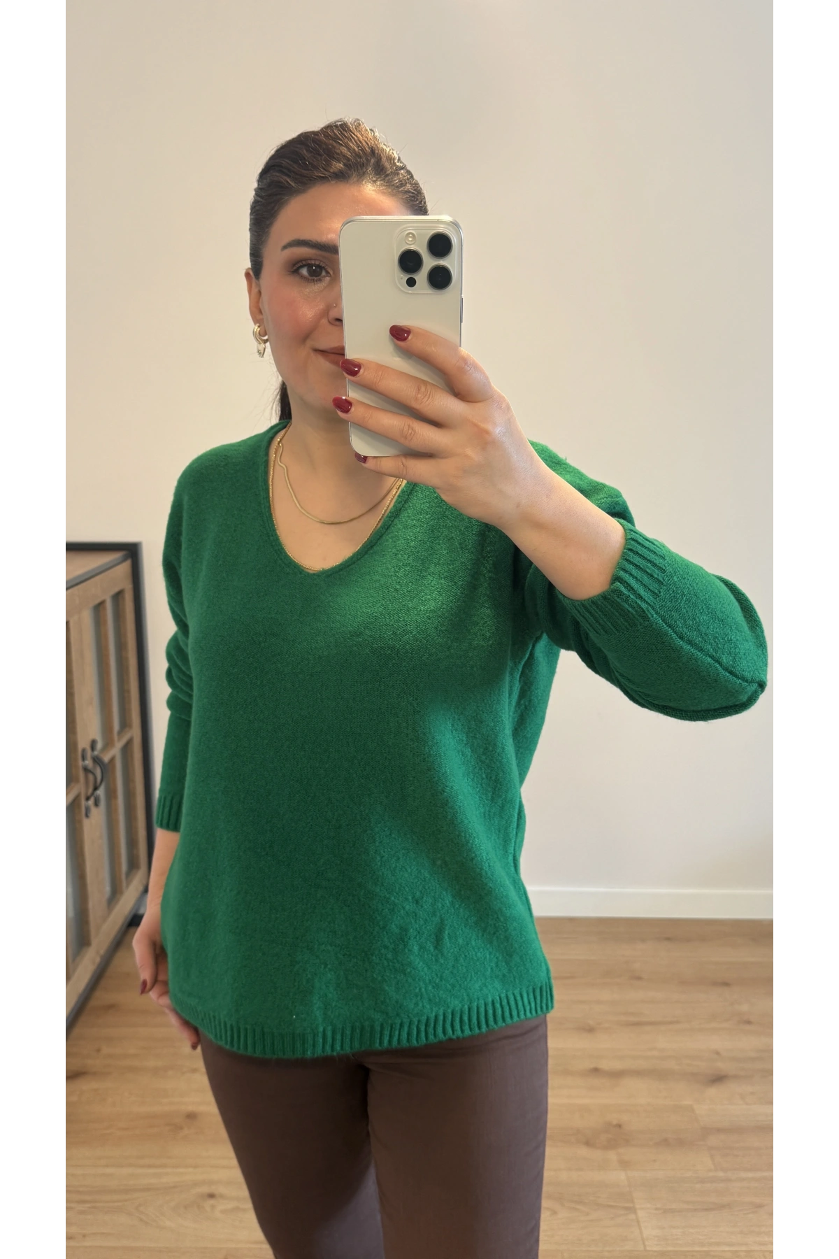 Yeşil Renk Yumoş Kazak