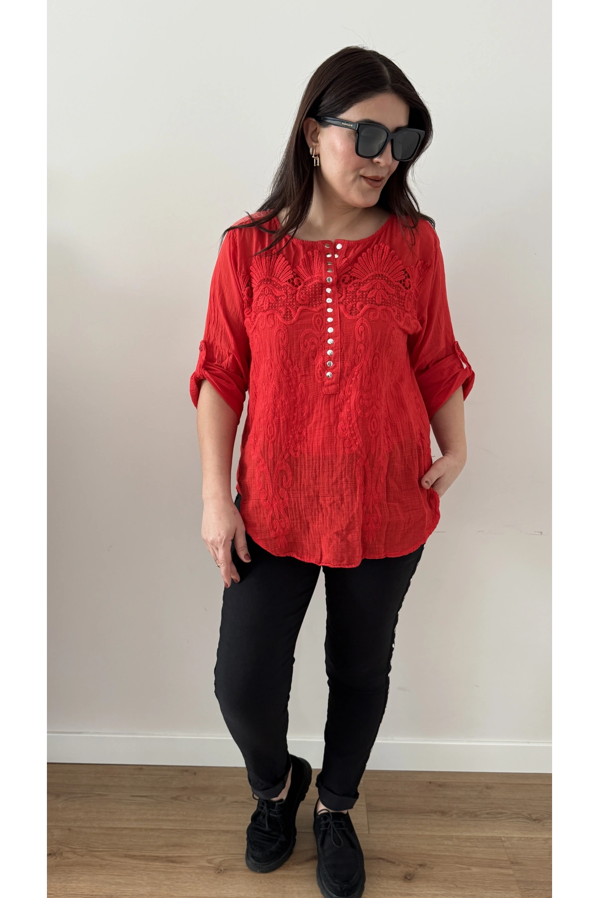 Yanı Şerit Zımbalı Siyah İthal Pantolon