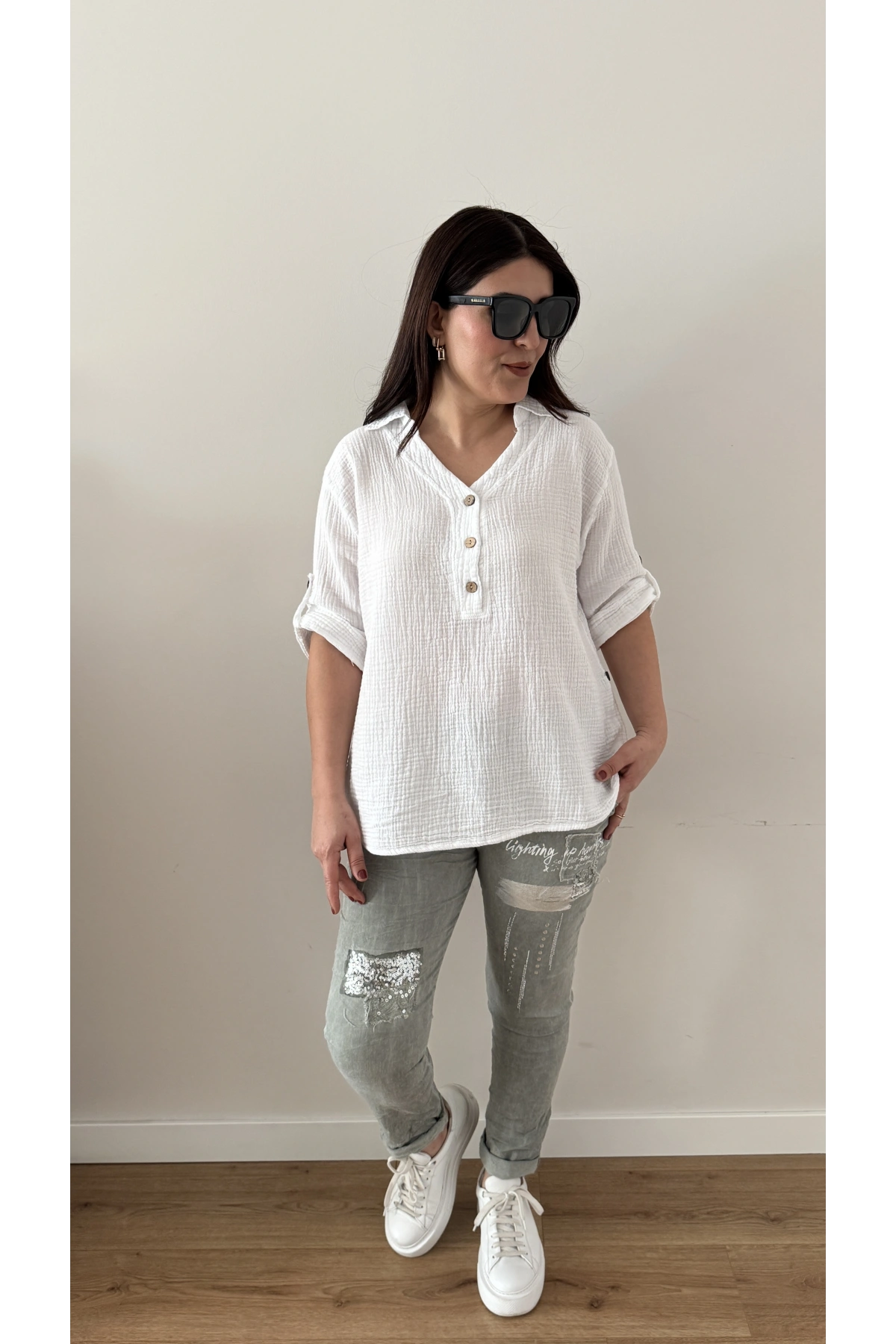 Baskılı Yeşil İthal Pantolon