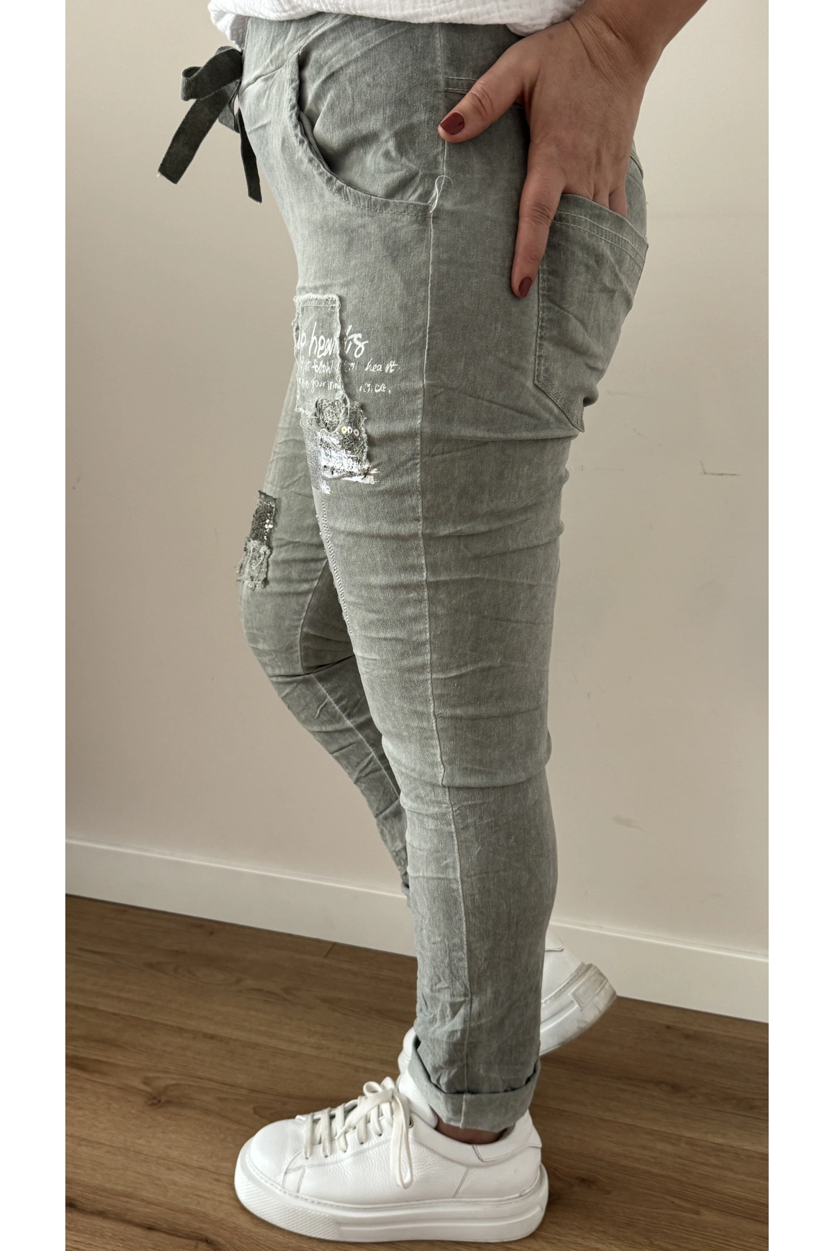 Baskılı Yeşil İthal Pantolon