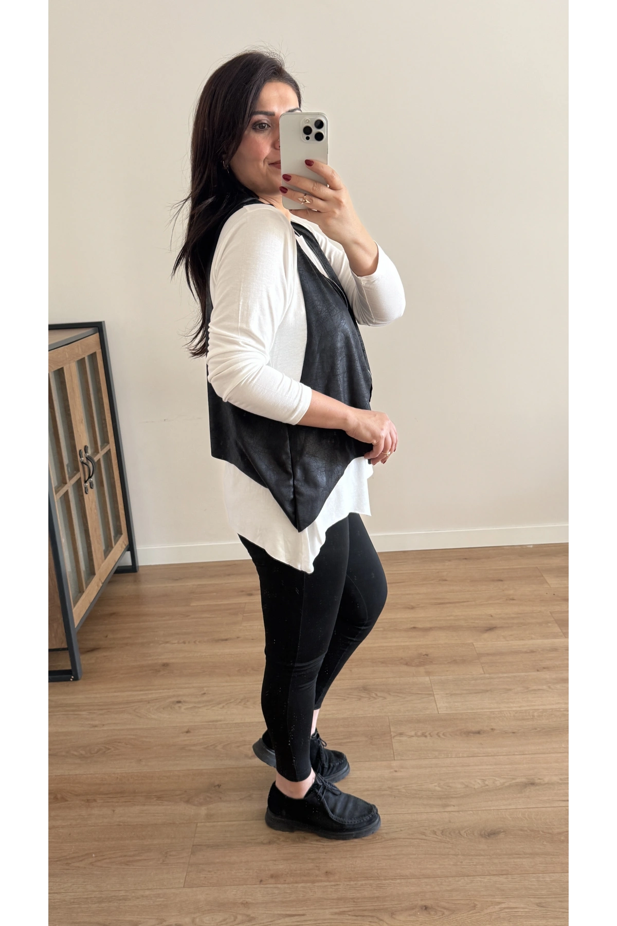 Fermuarlı Yelekli İkili Takım Bluz