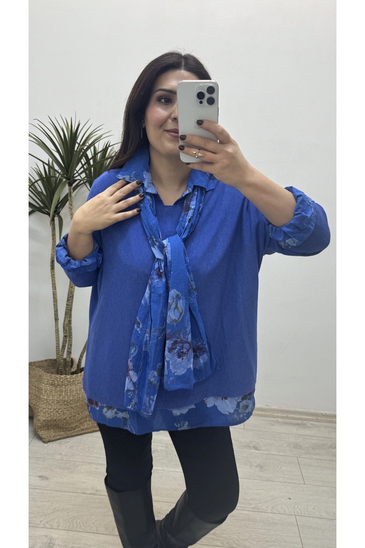 Gömlek Yaka Mavi İthal Üçlü Takım