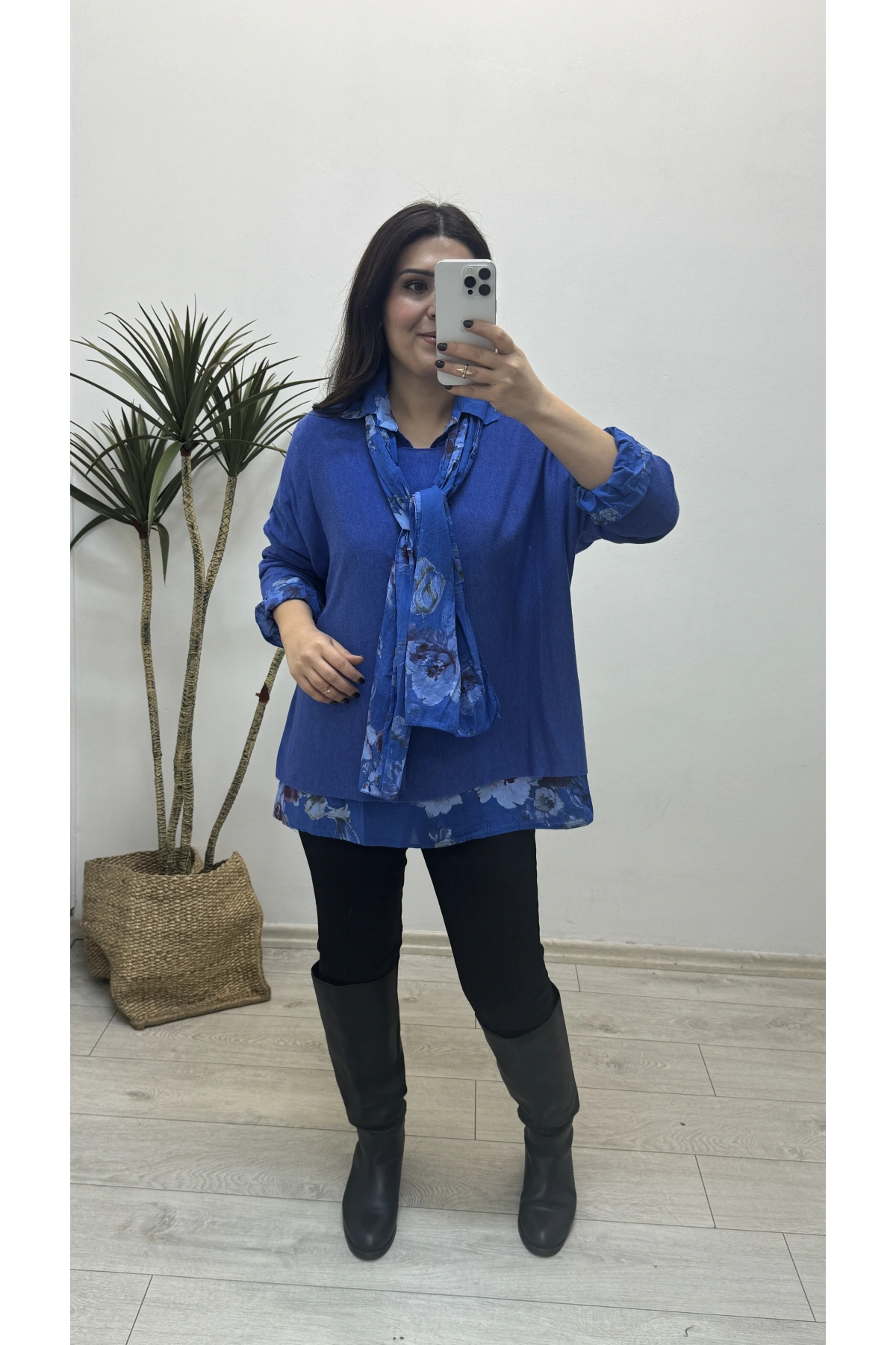 Gömlek Yaka Mavi İthal Üçlü Takım