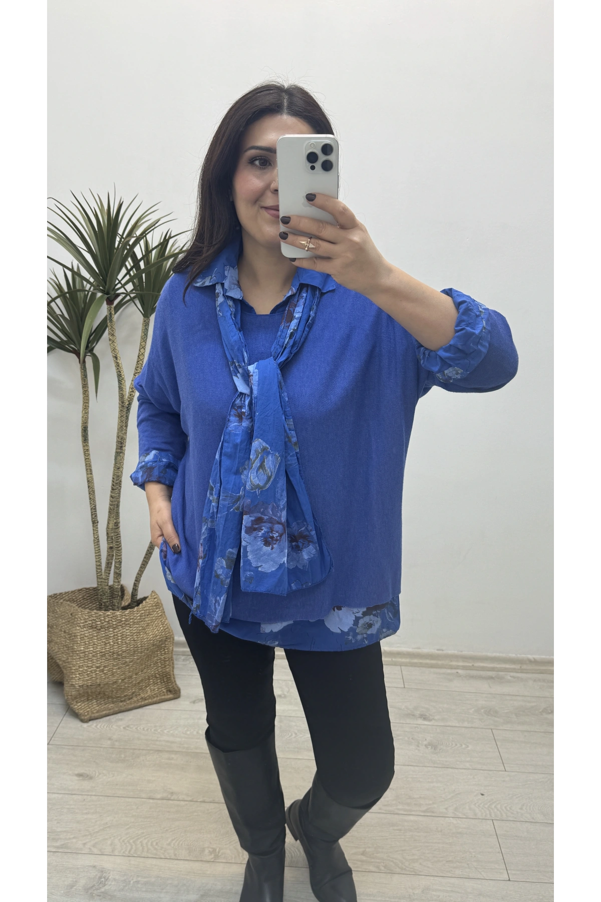 Gömlek Yaka Mavi İthal Üçlü Takım