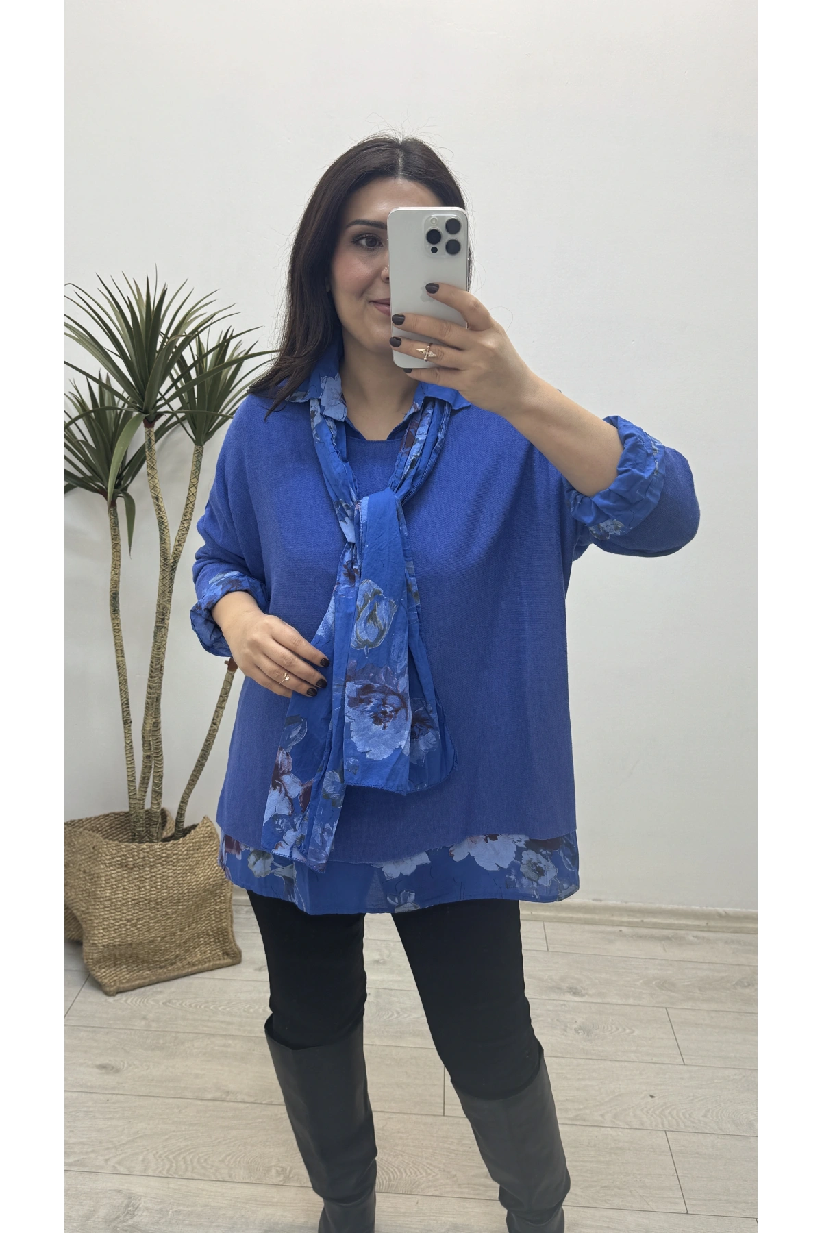 Gömlek Yaka Mavi İthal Üçlü Takım