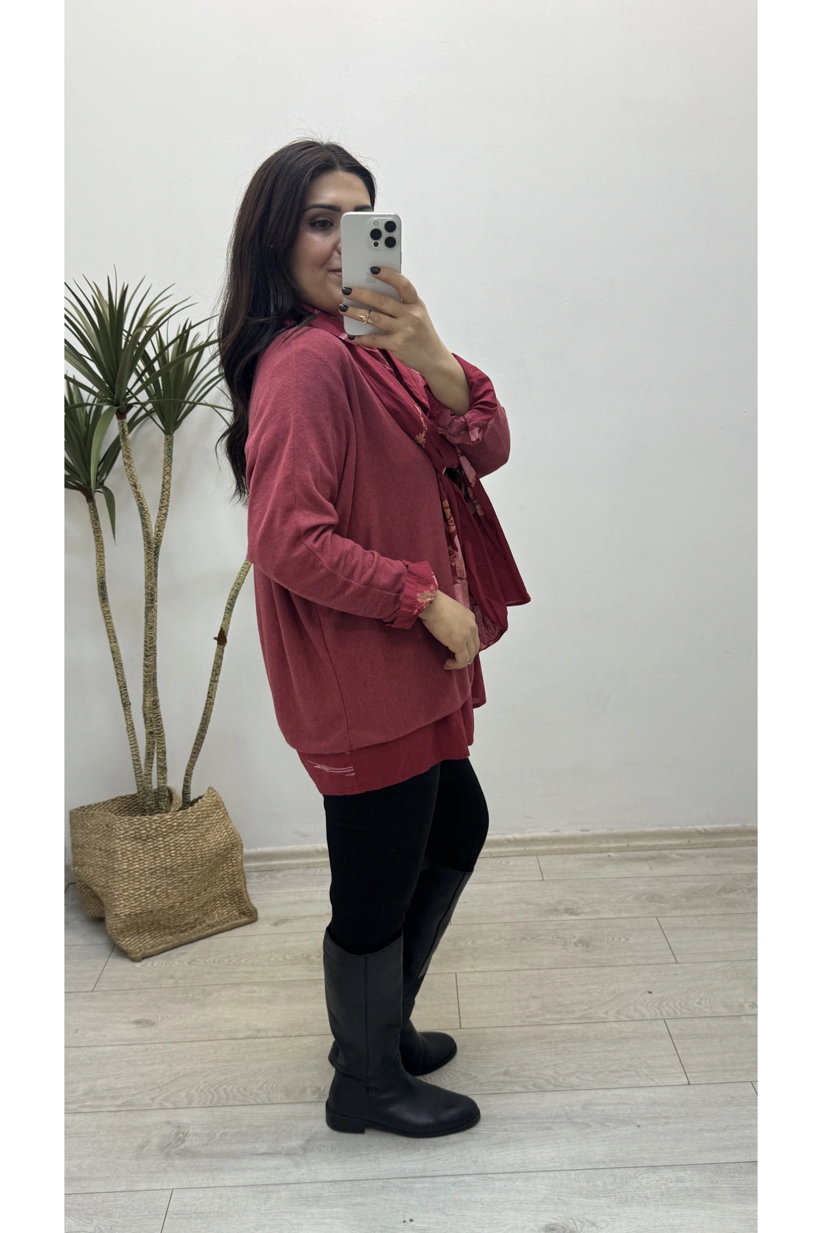 Gömlek Yaka Üçlü İthal Kırmızı Takım