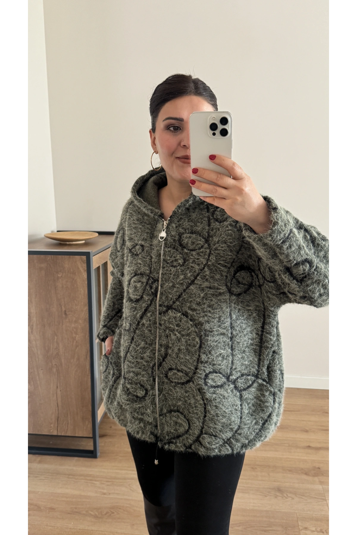 Kırçıllı Keçe İthal Haki Yeşil  Kaban