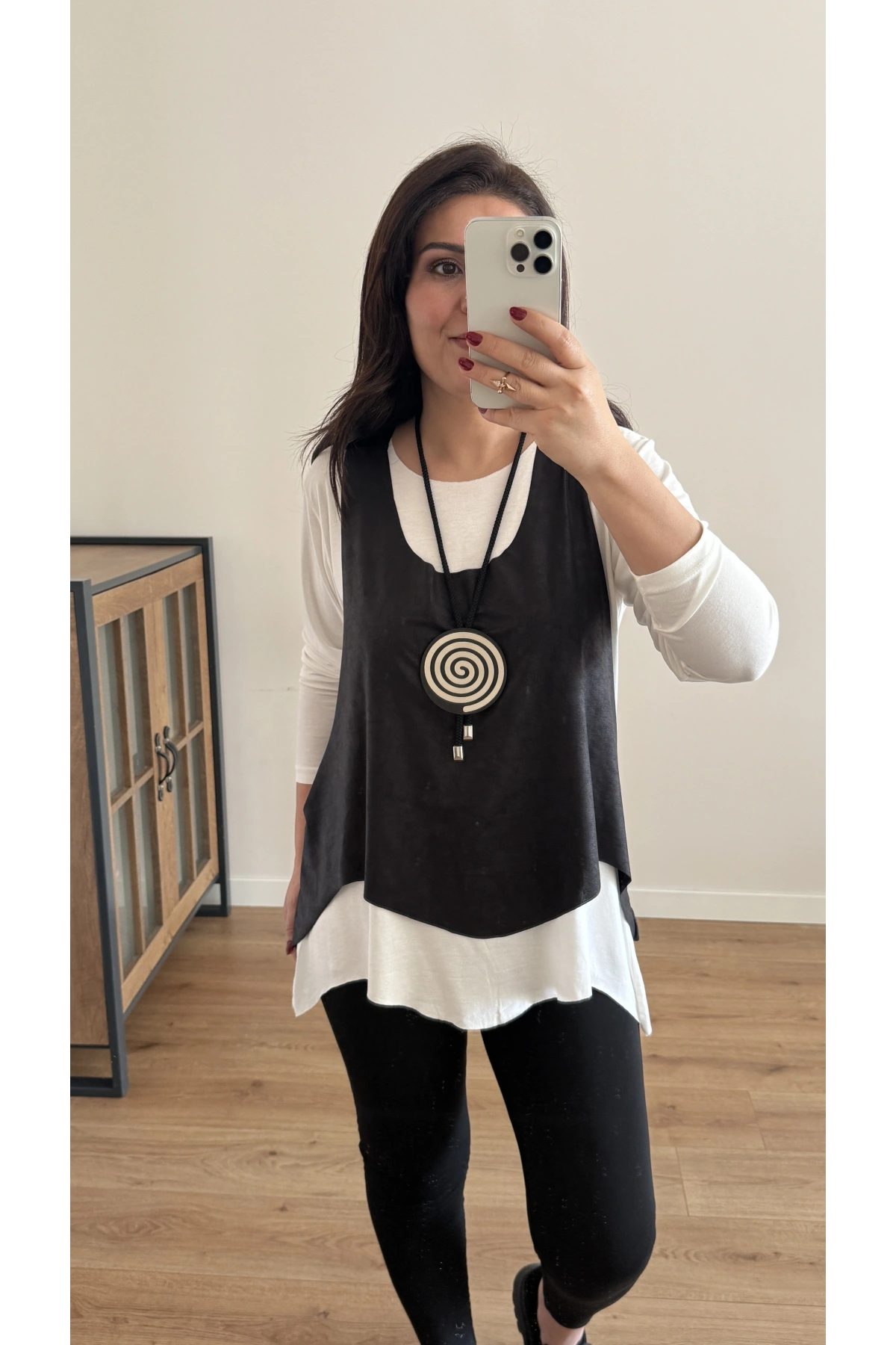 Kolyeli Asimetrik Kesim İkili Takım Bluz