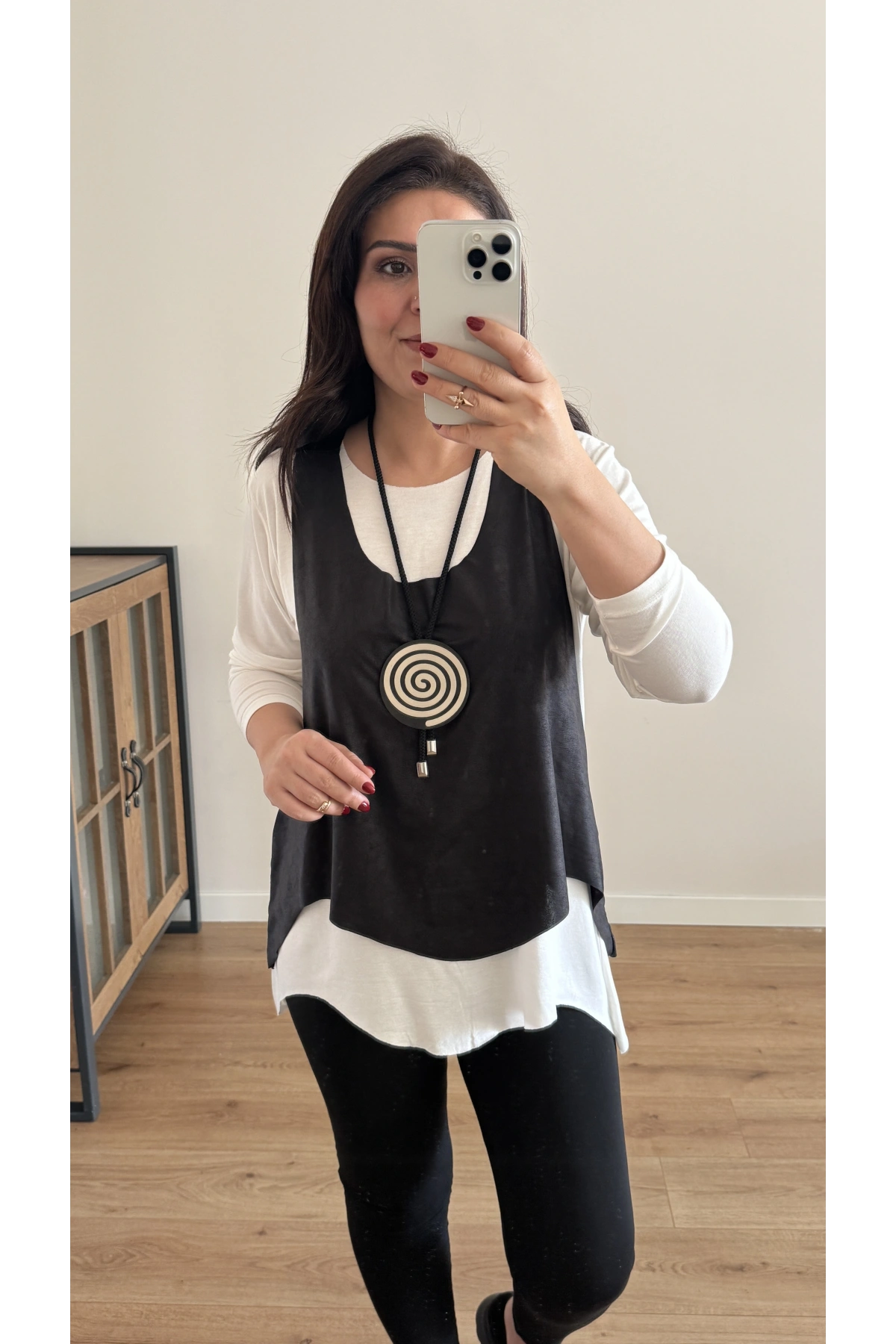 Kolyeli Asimetrik Kesim İkili Takım Bluz