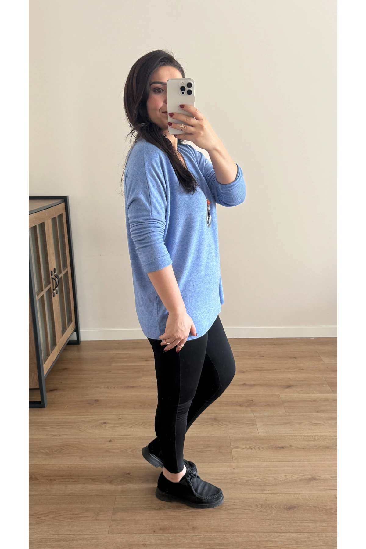 Kolyeli Bebe Mavi İthal Bluz