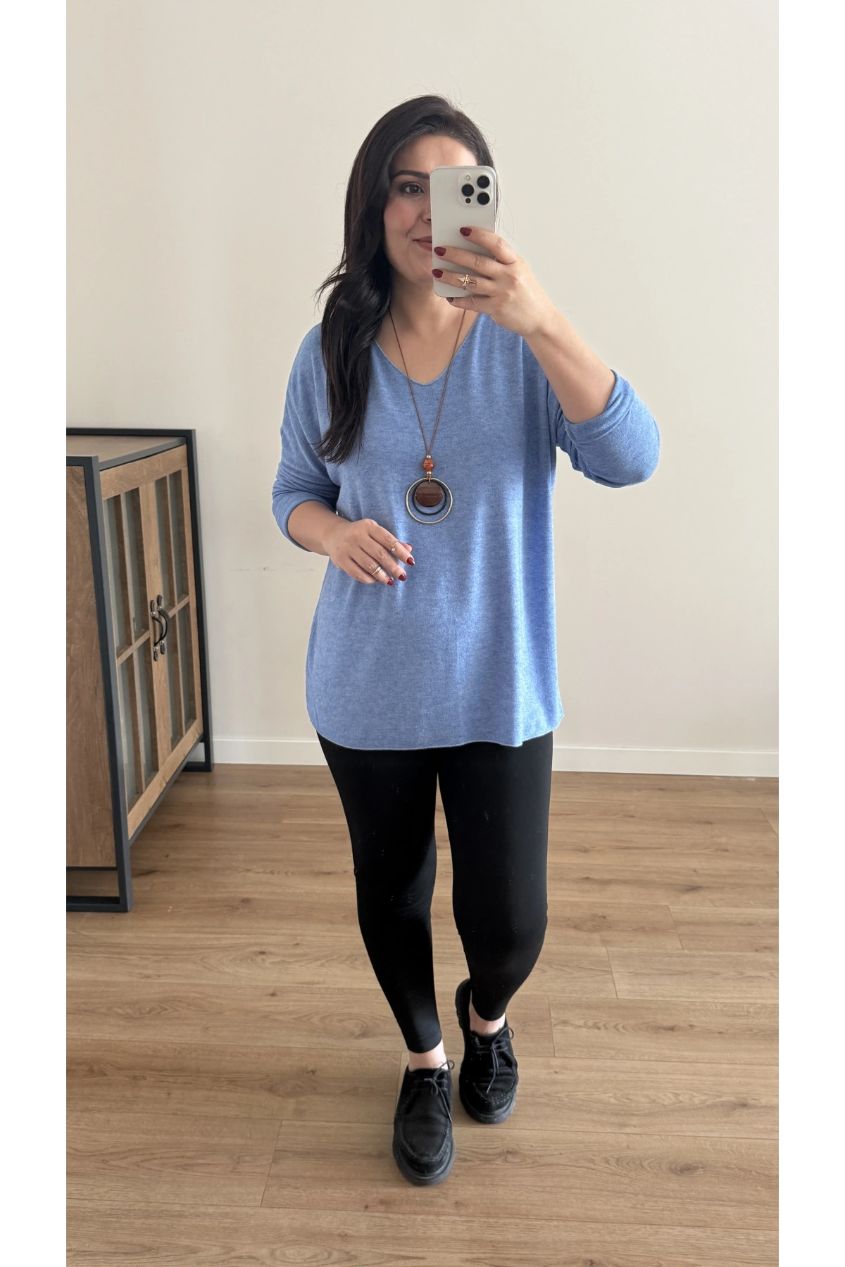 Kolyeli Bebe Mavi İthal Bluz