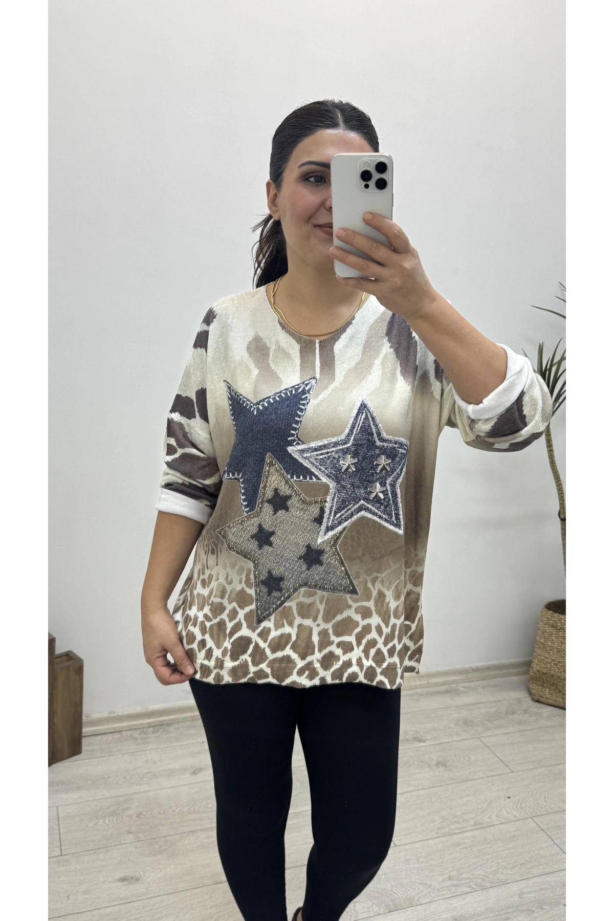 Yılız Detaylı Yumoş Kumaş İthal Bluz