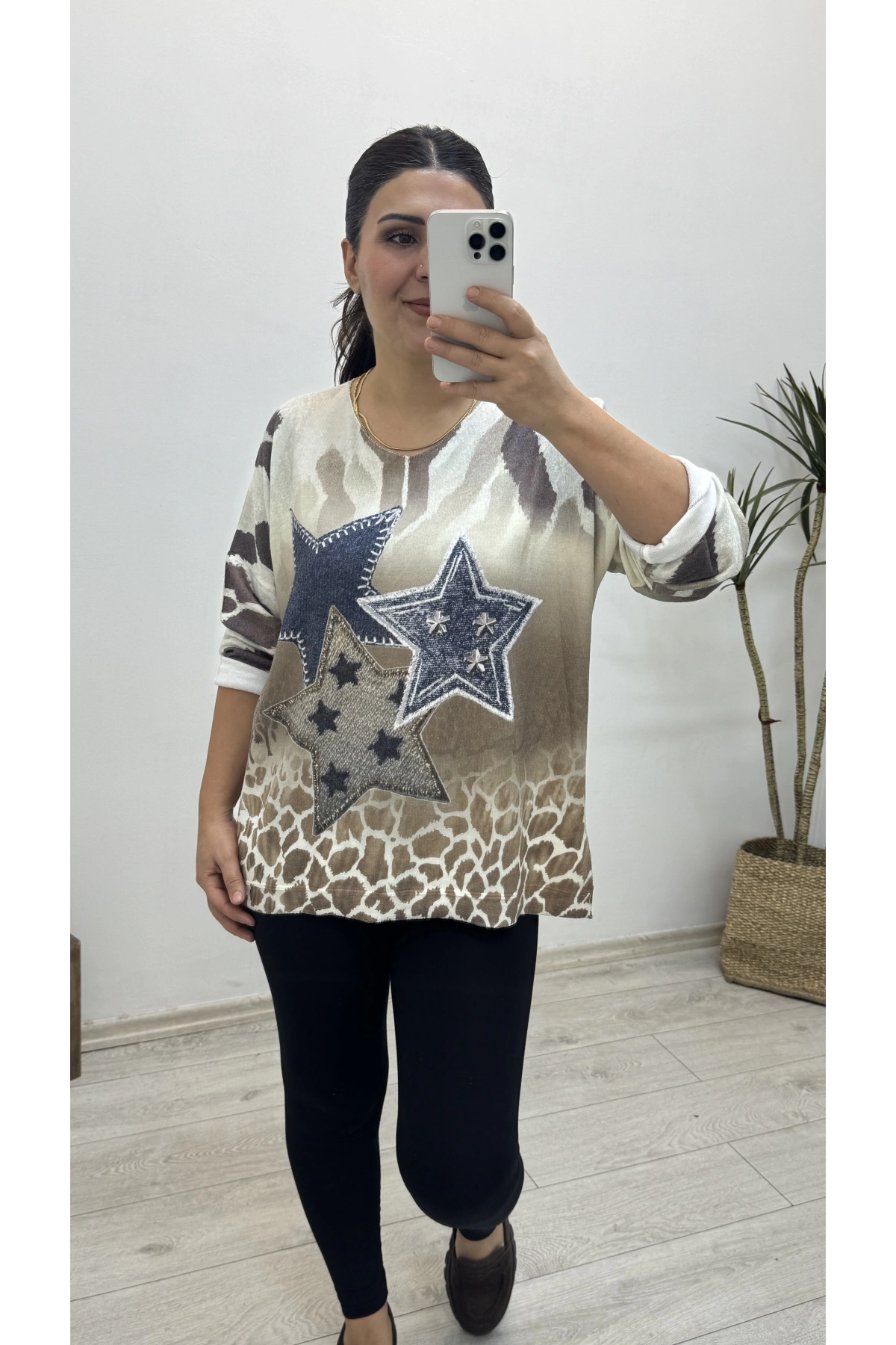 Yılız Detaylı Yumoş Kumaş İthal Bluz