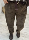 Kadife Kahverengi  Kemerli İthal Pantolon