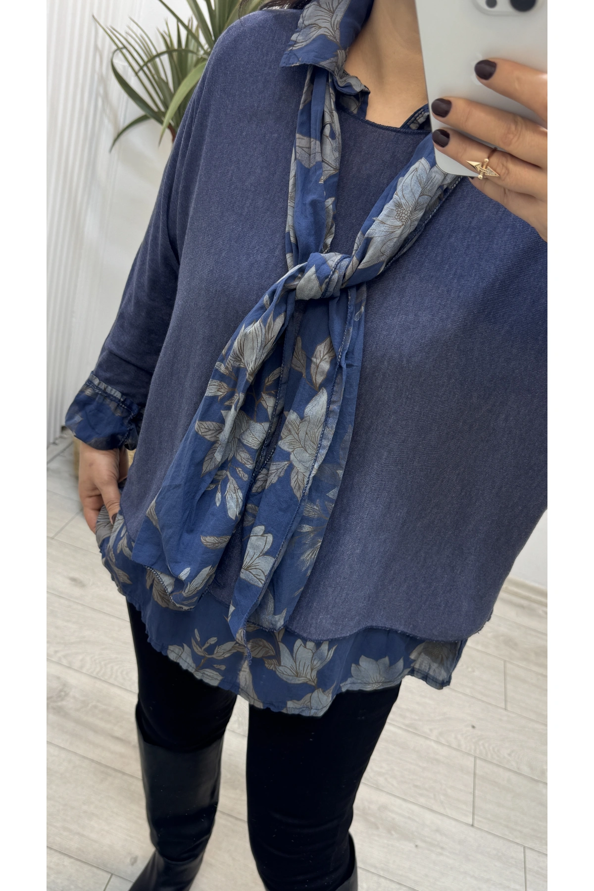 Gömlek Yaka İthal İndigo Mavi Üçlü Takım