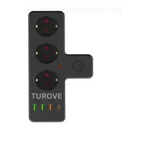 Nesil 3 Lü Duvar Priz Termal Akım Korumalı 3-x-usb 1-type-c 20 W Giriş