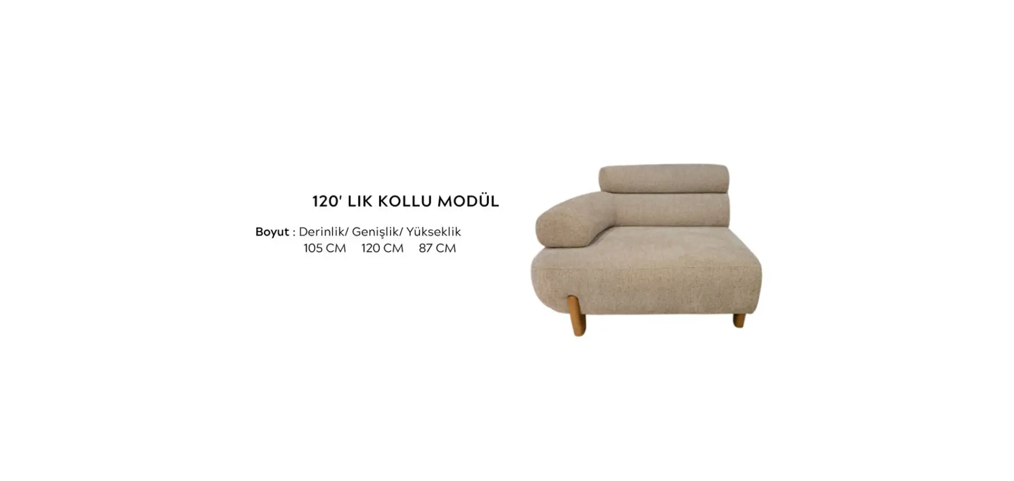 Elanora Köşe Sol Kollu Modül (120 cm)