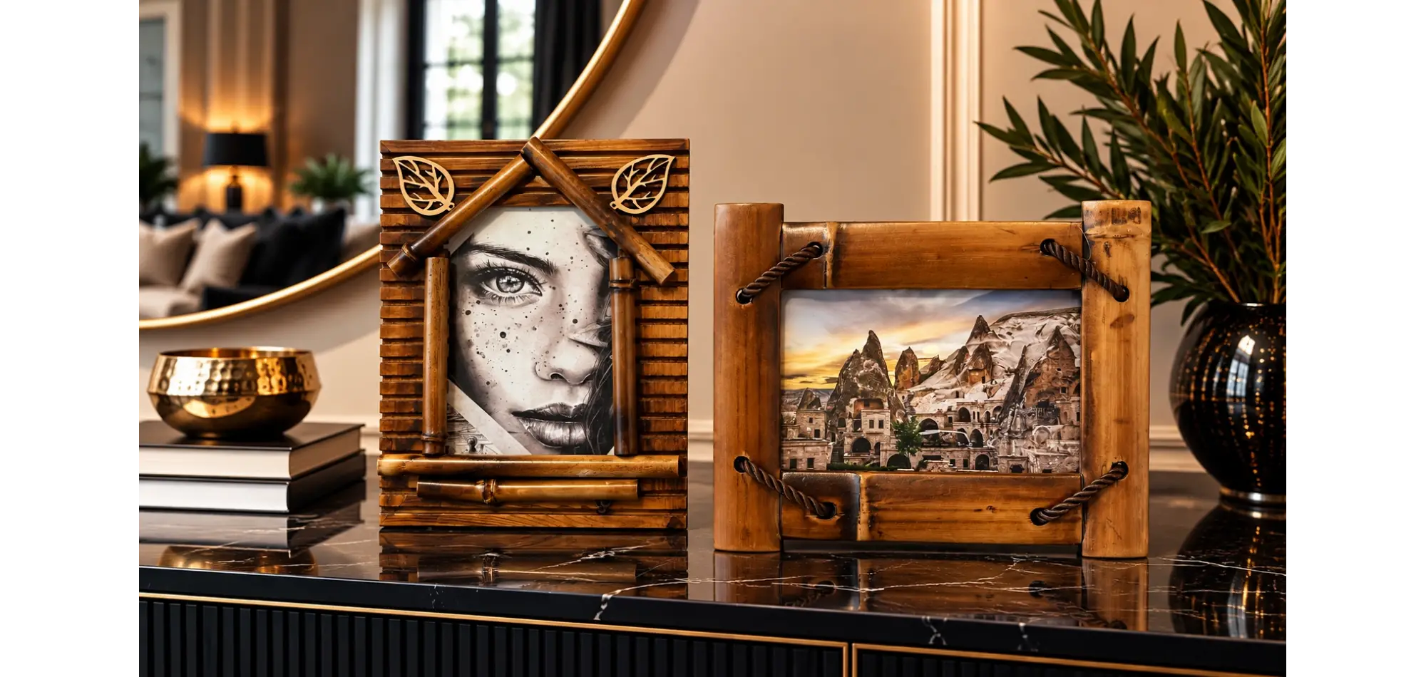 Ahşap Çerçeve İkili Set
