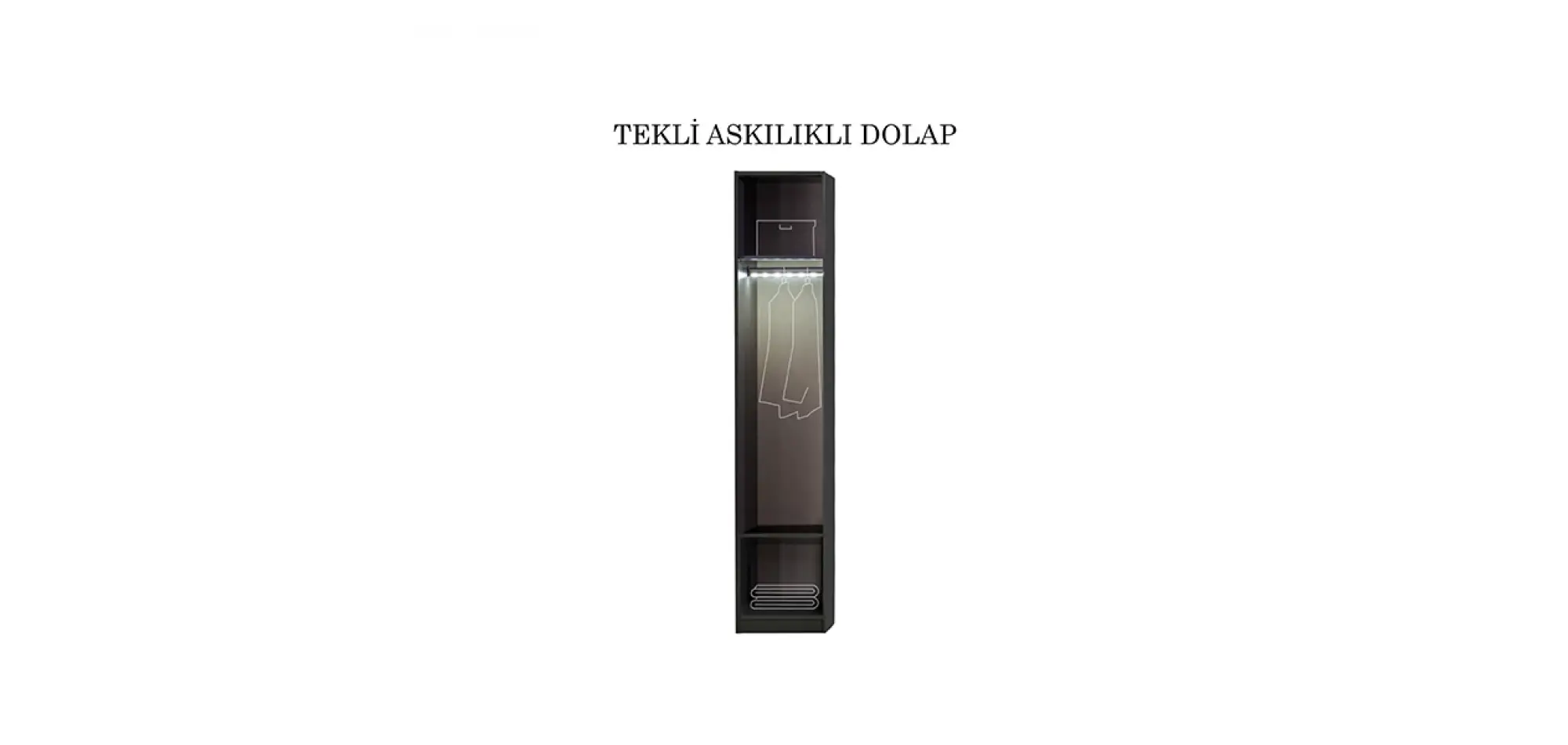 Lavish Tek Kapaklı Askılıklı Dolap