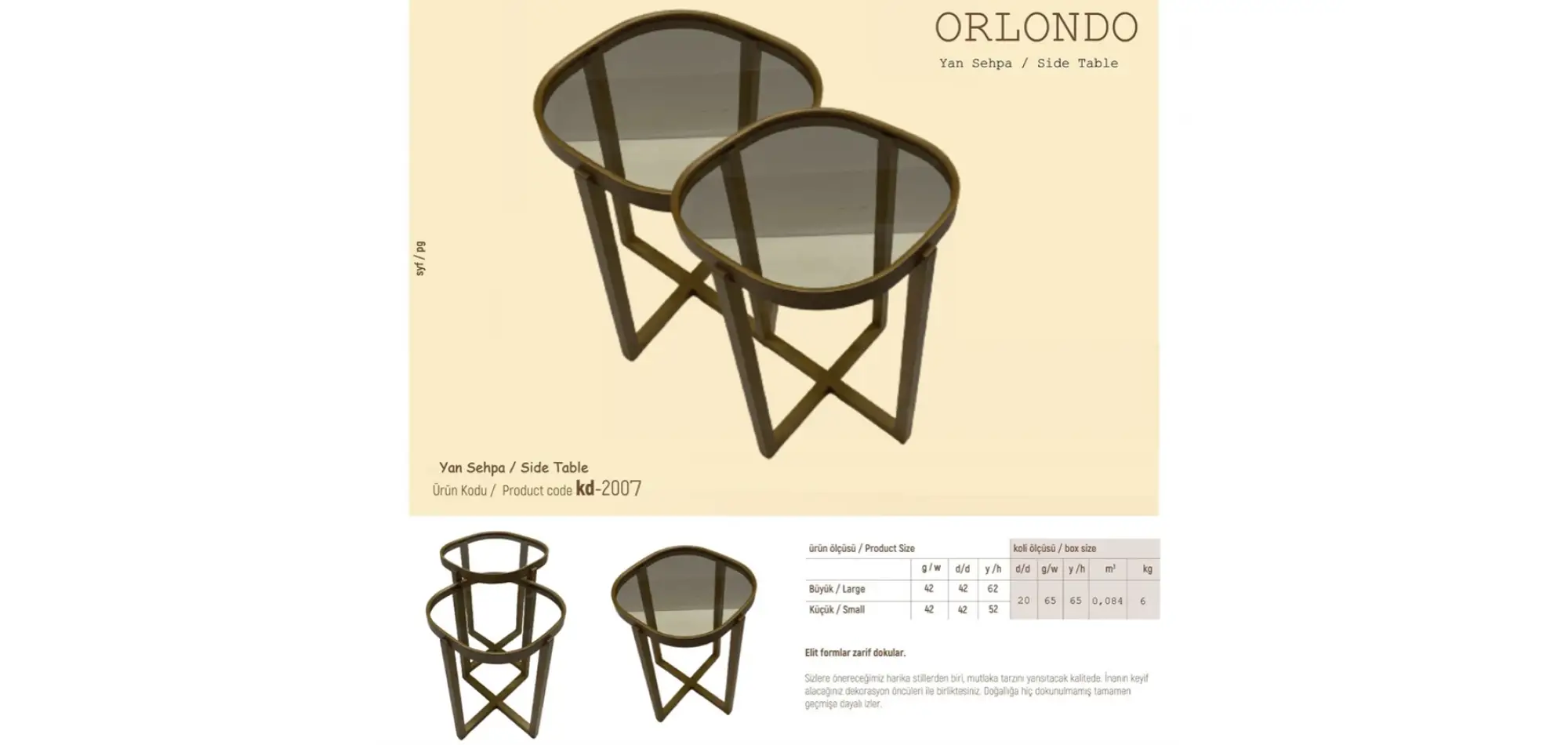Orlondo 2li Zigon Sehpa