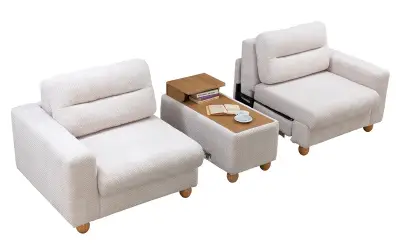 Velin 3lü Sehpalı Koltuk