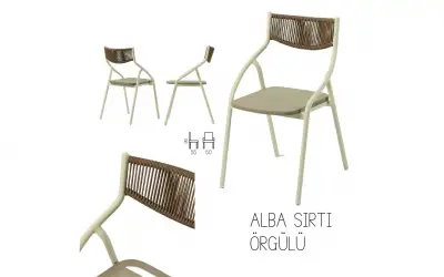 Alba Sırtı Örgülü Sandalye