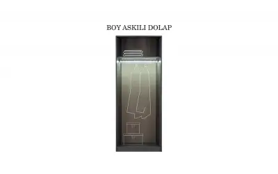Lavish 2 Kapaklı Boy Askılı Dolap