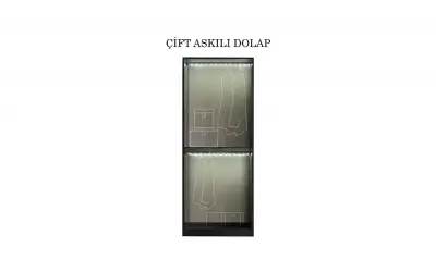 Lavish 2 Kapaklı Çift Askılı Dolap