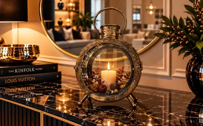 Antik Bronz Eskitme Metal Mumluk Fener