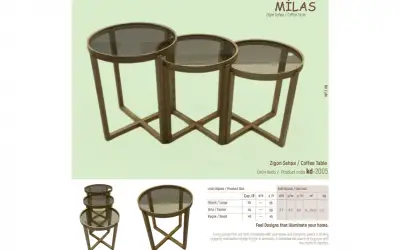 Milas 3lü Zigon Sehpa
