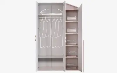 Montessori Pink S 3 Kapılı Dolap