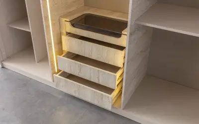 Traverten Dolap 6 Kapılı