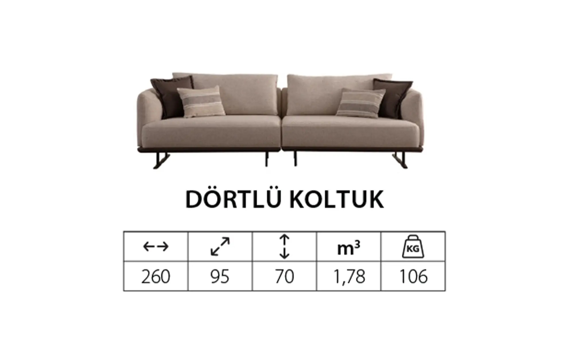 Luxeva Dörtlü Koltuk