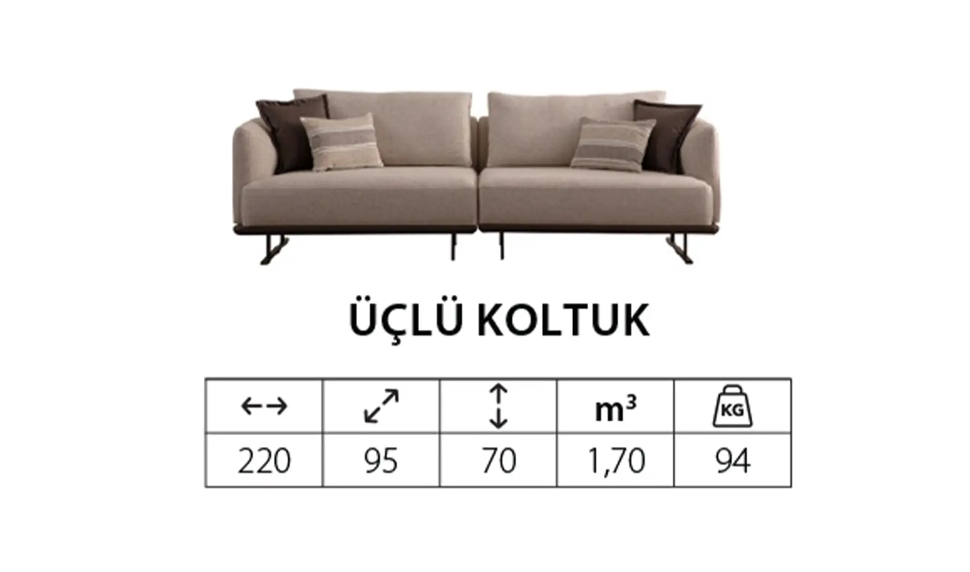 Luxeva Üçlü Koltuk