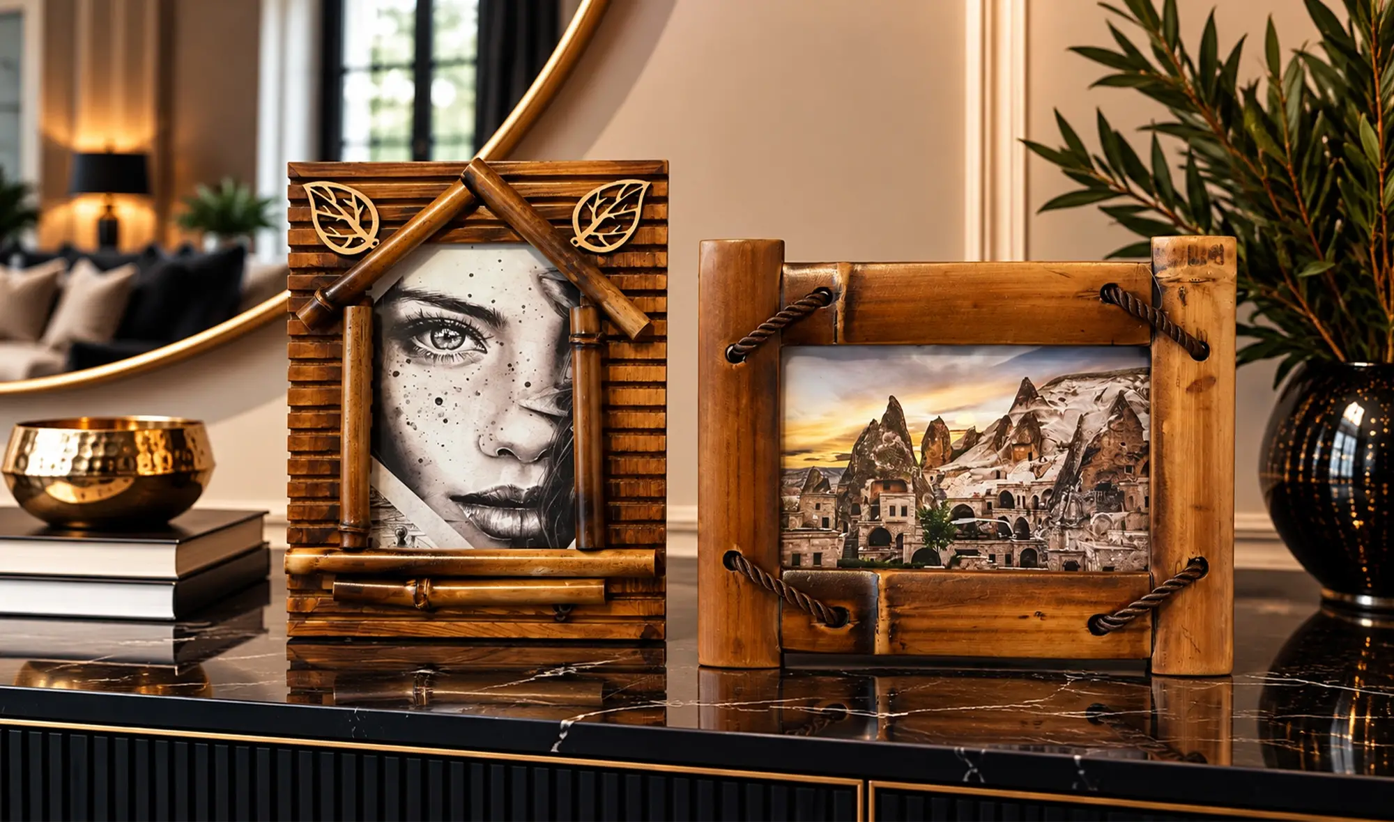 Ahşap Çerçeve İkili Set